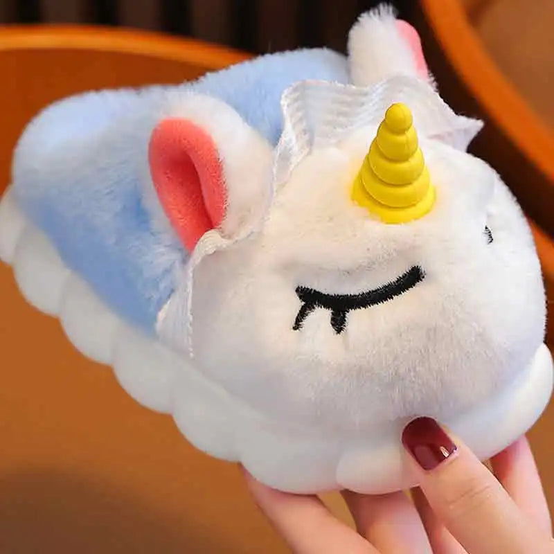 Unicorn Plush Slippers for Kids | Cozy Indoor Winter Shoes