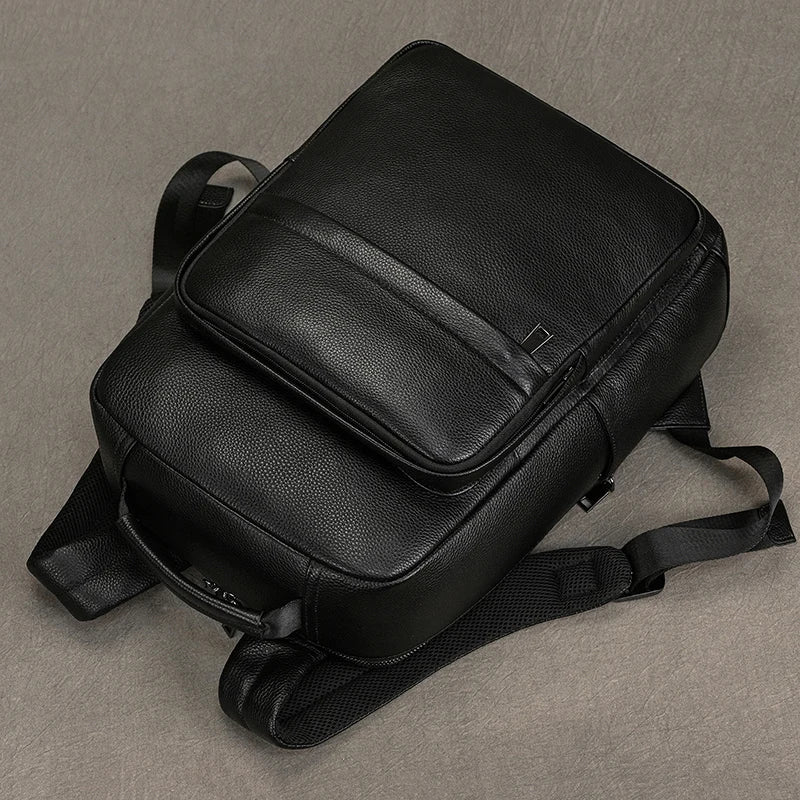Stylish 15.6" Leather Backpack | Waterproof Travel & School Bag
