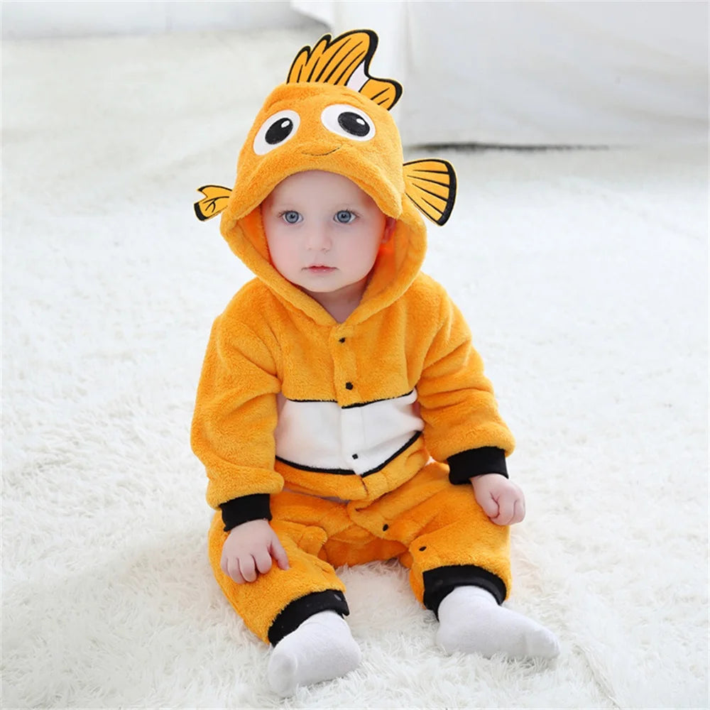 Kawaii Fish Baby Romper | Soft Flannel Toddler Onesie
