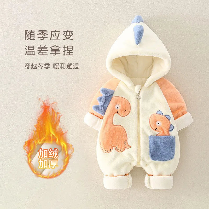 Thick Plush Newborn Baby Rompers | Cozy Winter Jumpsuit Outfits