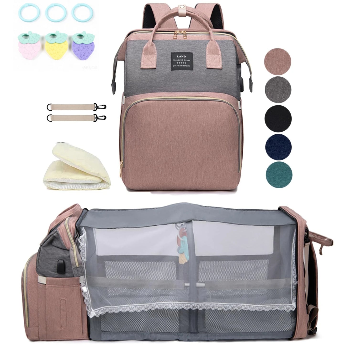 Lightweight Portable Mommy Bag | Large-Capacity Travel Backpack