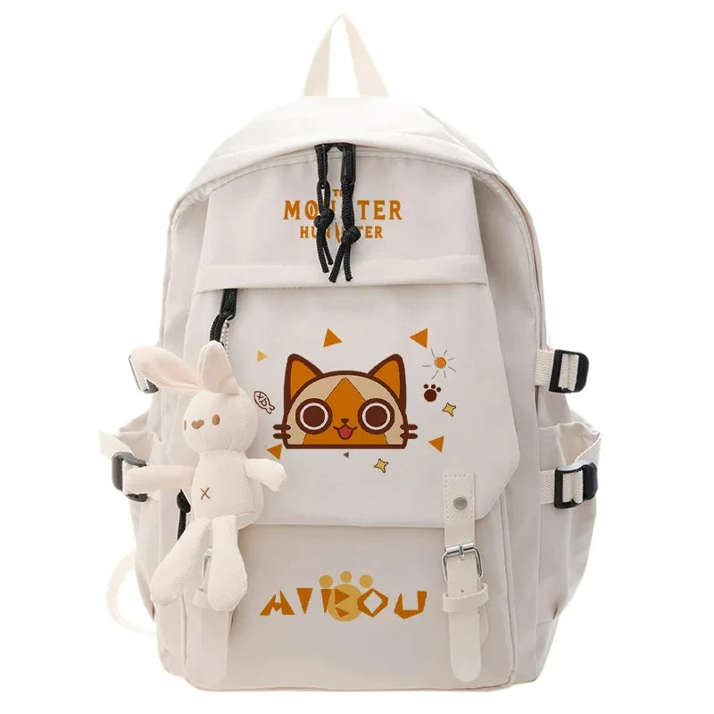 Anime Monster Hunter Cat Backpack | Stylish Schoolbag for All