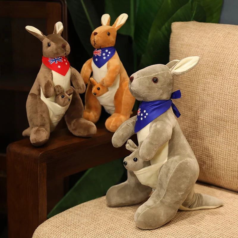 Lifelike Kangaroo Plush Toy | Mum & Baby Simulation Toy
