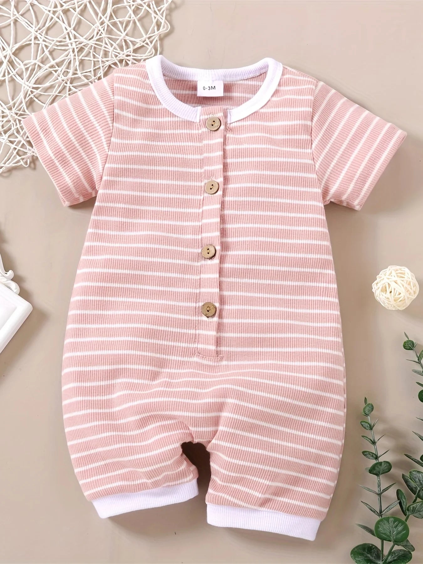 Summer Baby Stripe Short Sleeve Onesie | Color Block Romper Suit