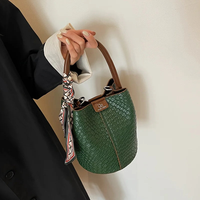 Bolso de cubo chic para mujer | Bolso de mano tejido de moda para cada ocasión