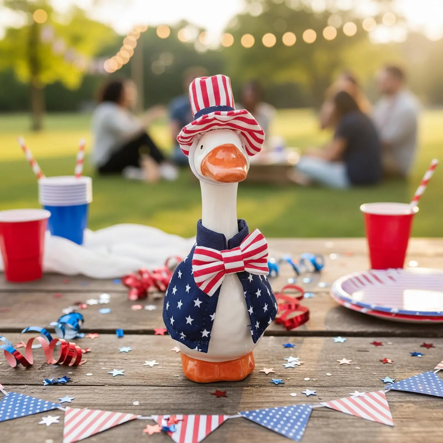 Patriotic 4th of July Mini Goose Costume | Desktop Independence Decor