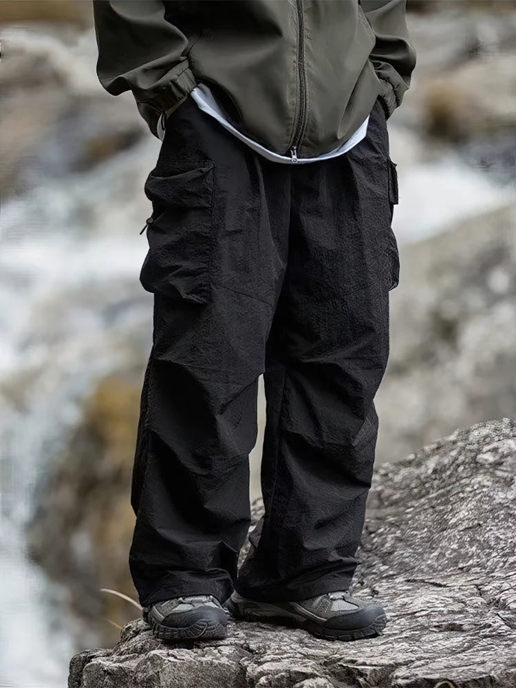 Men's Vintage Baggy Hiking Cargo Pants | Stylish Waterproof Trousers