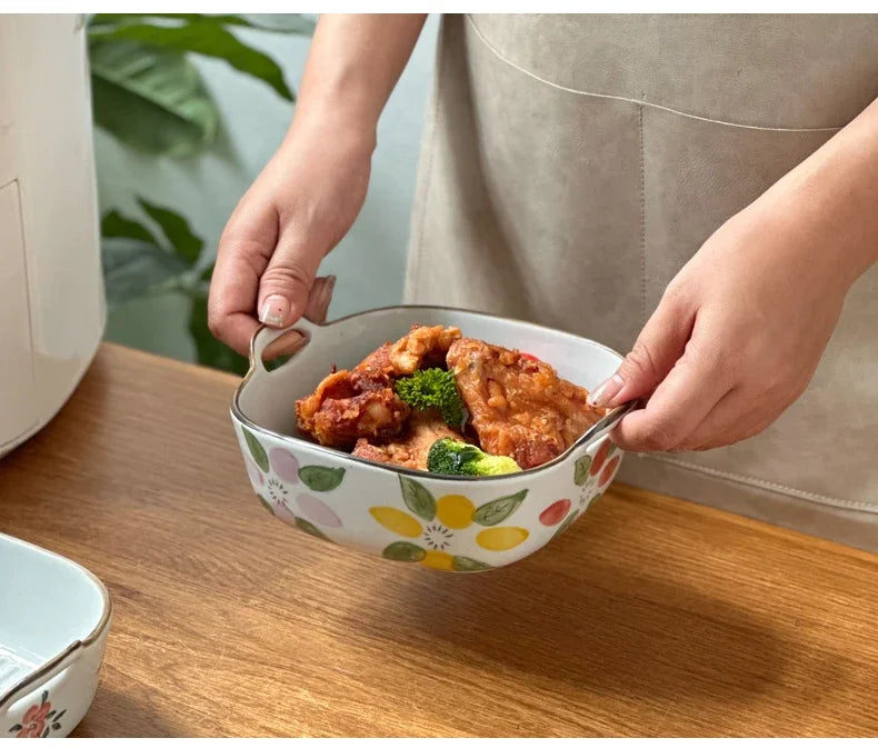 Elegant Hand-Painted Ceramic Bowl | Stylish Home Dining Decor