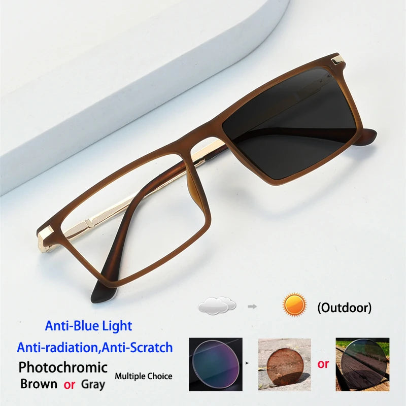 Custom Photochromic Anti-Blue Ray Glasses for Stylish Eye Protection