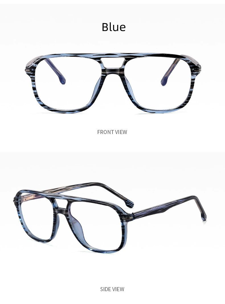 Retro Double Beam Pilot Optical Glasses | Anti Blue Light Eyewear