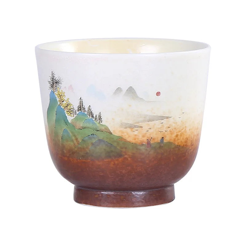 Handmade Vintage Ceramic Teacup | Japanese Coarse Pottery Mug
