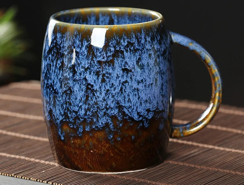 High-Capacity Ceramic Coffee Cup | Vintage Japanese Drinkware