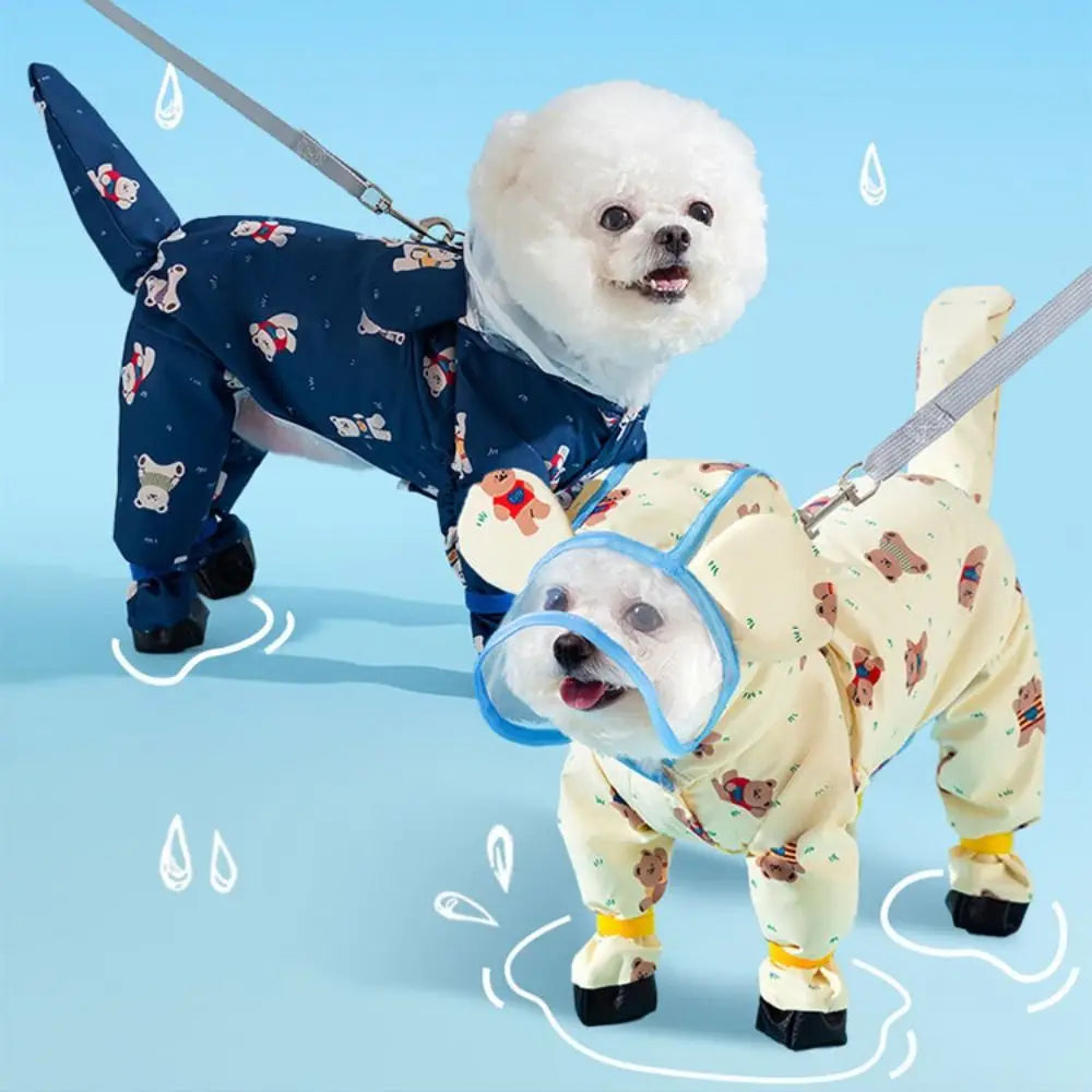 Adjustable Waterproof Dog Raincoat | Windproof Pet Cape Costume