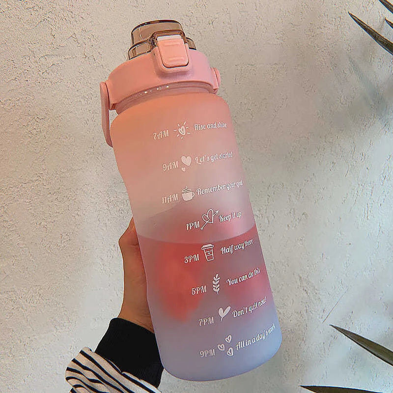 Motivational 2-Liter Water Bottle | Leak-Proof Sports Cup