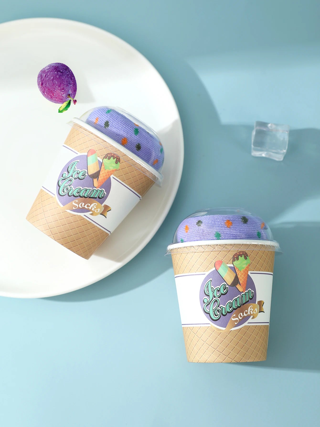 Creative Mid-Length Socks | Fun Ice Cream Design Gift