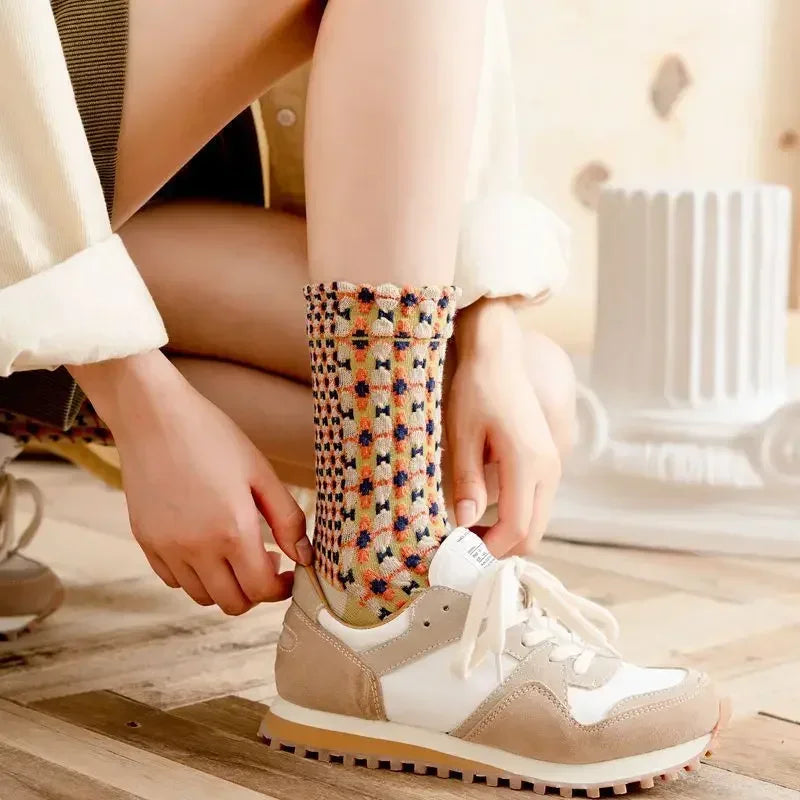 Autumn Winter Cotton Kawaii Socks for Women | Cute Retro Designs