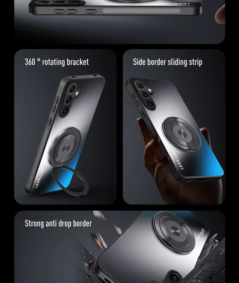 For Samsung A05 A06 A14 A15 A16 A35 A36 A56 A24 A34 A54 A25 A35 A55 A17 Magnetic Ring Stand Back Phone Case Ring Protect Cover
