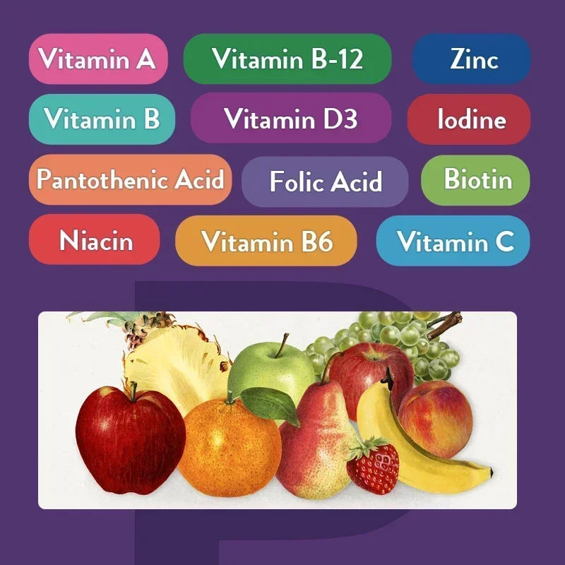 Multivitamin Gummies for Energy, Skin, Hair, Immune Support