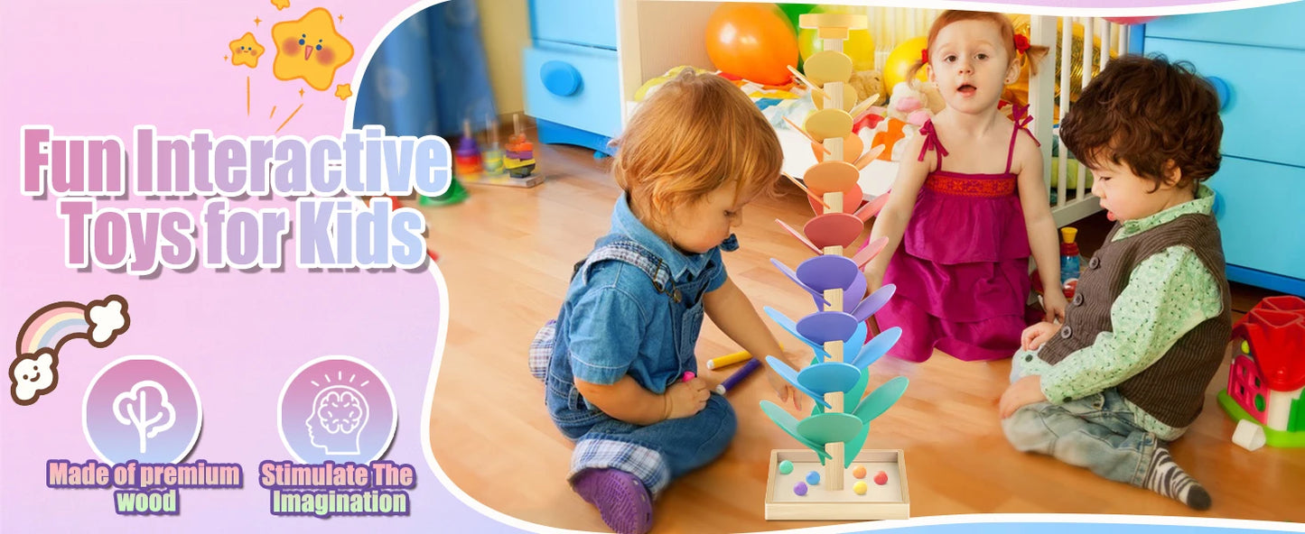 49PCS Wooden Marble Run Music Tree Toy | Fun Learning Game for Kids