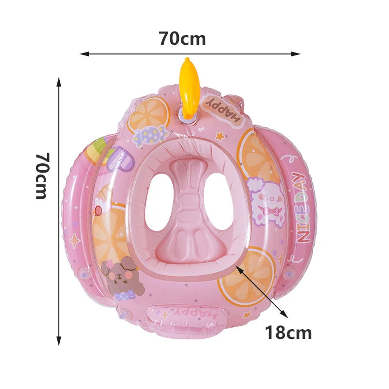 Inflatable Baby Swim Ring with Sun Shade | Toddler Pool Fun