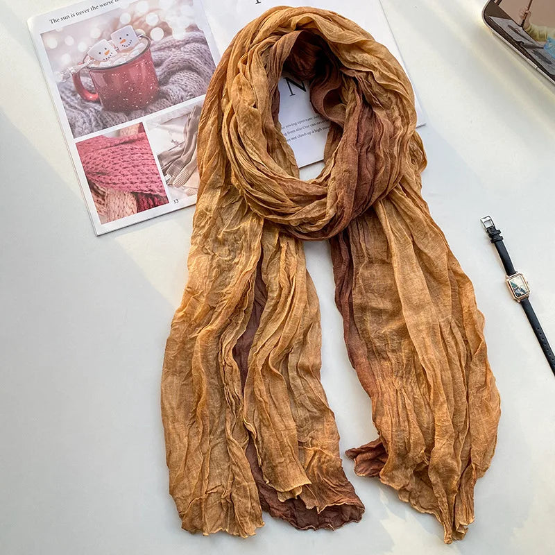 Stylish Tie-Dye Cotton Linen Scarf | Multifunctional Hip Hop Shawl