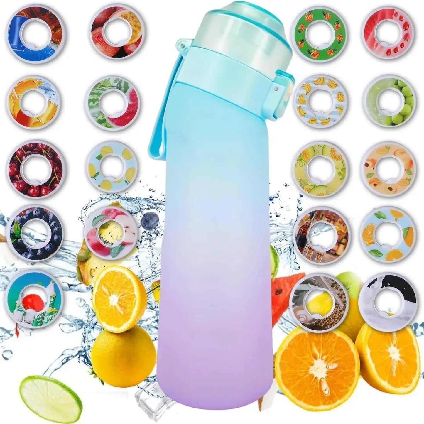 650ML BPA Free Sports Air Water Bottle | Flavor Pods Included