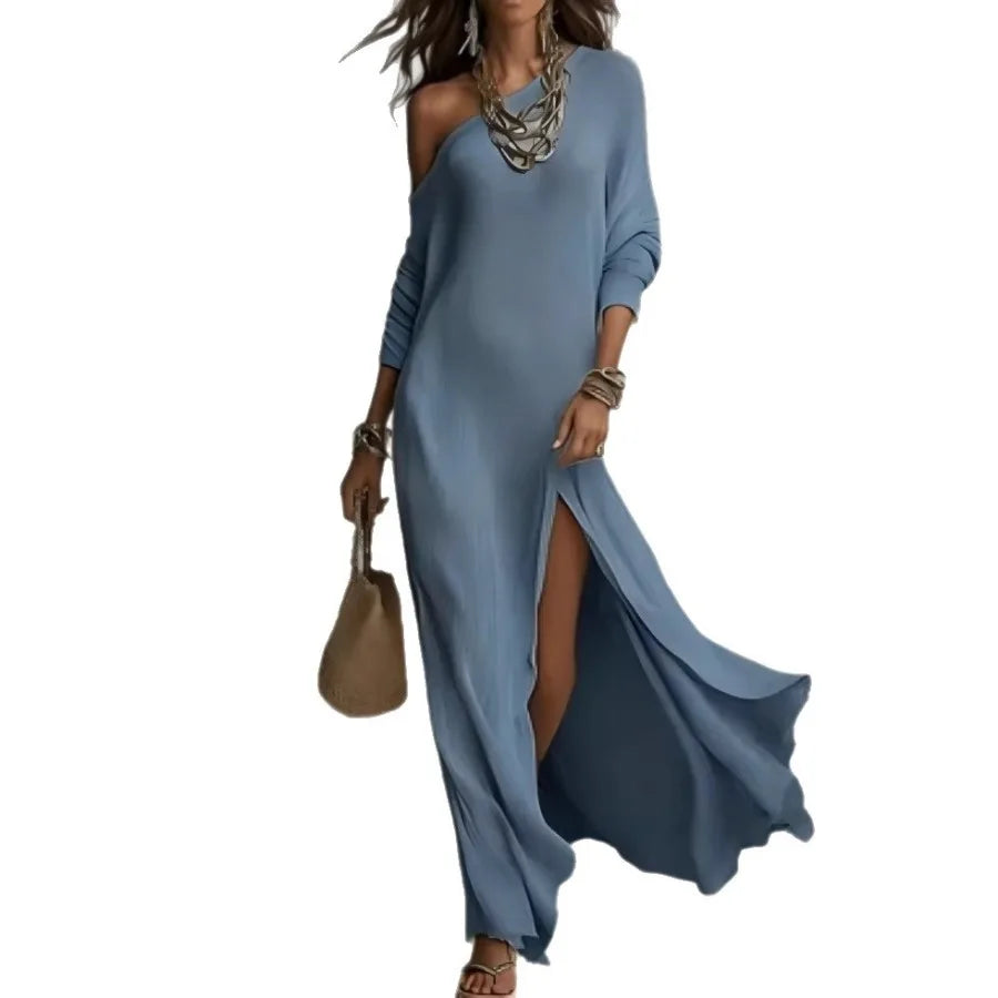 Elegant Long-Sleeved Knitted Dress | Summer Style for Women