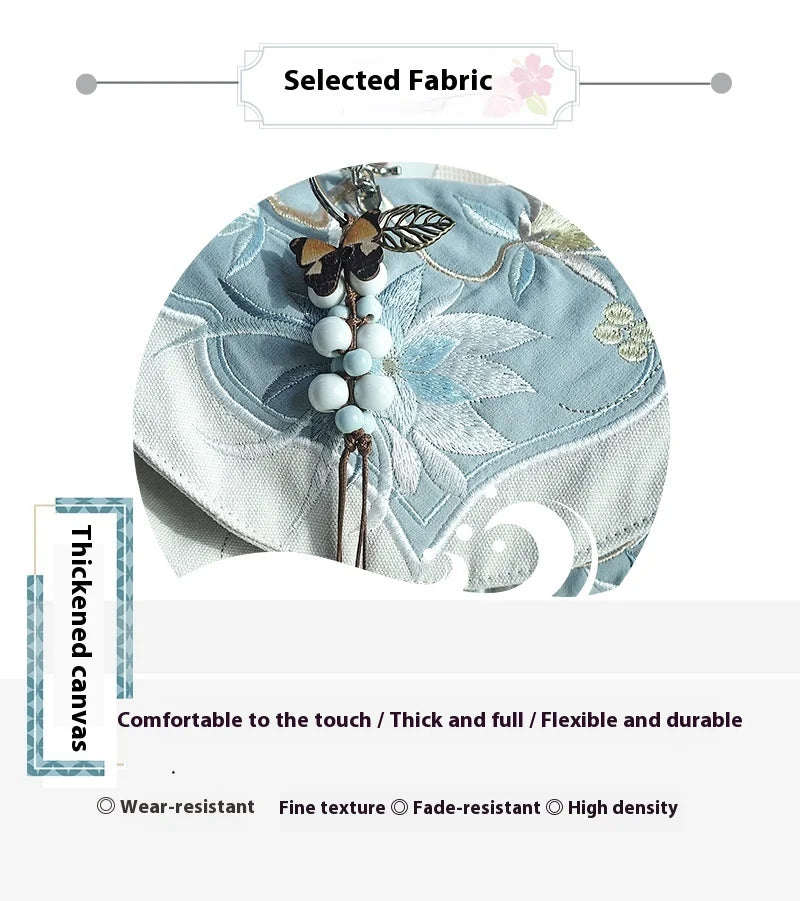 Mochila de 15 pulgadas estilo retro chino | Mochila bordada hecha a mano