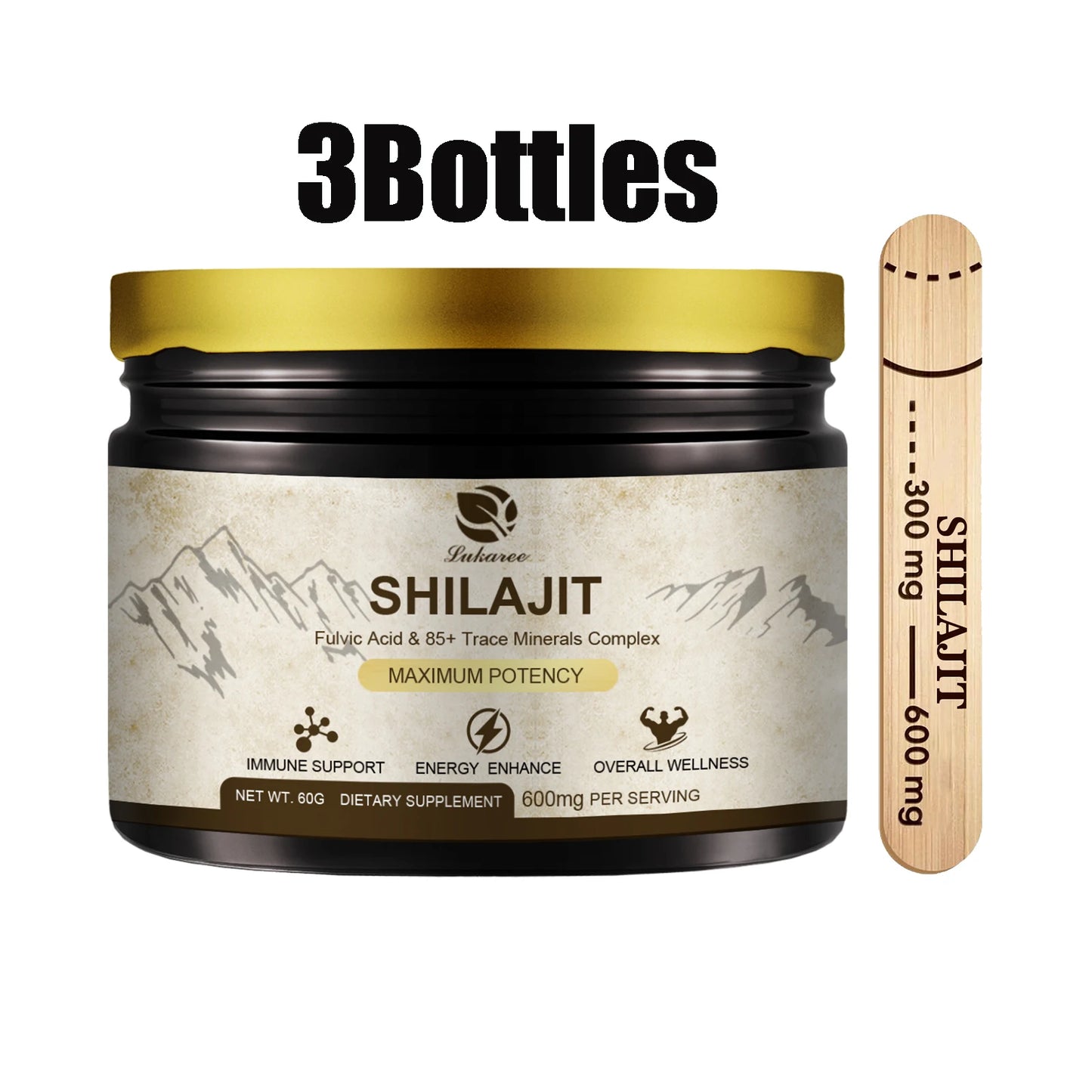Premium Shilajit Supplement with 85+ Trace Minerals | Energy Boost