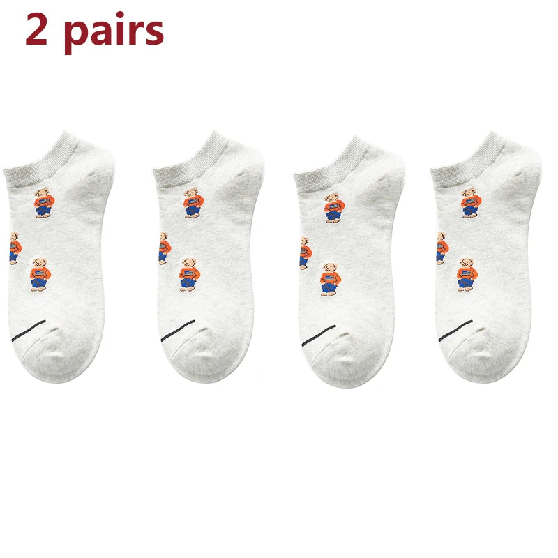 Men's Cartoon Bear Ankle Socks | Fun & Stylish Footwear