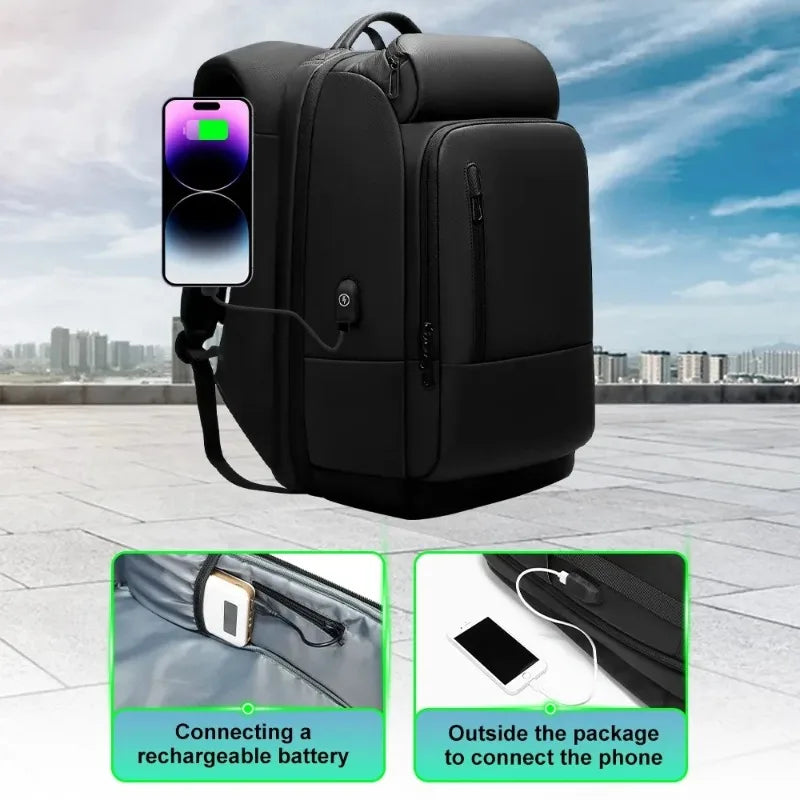 Large Capacity Waterproof Laptop Backpack with USB Charging