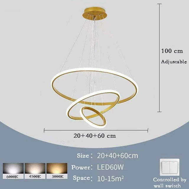 Nordic Style LED Circle Pendant Lamp | Modern Home Chandelier