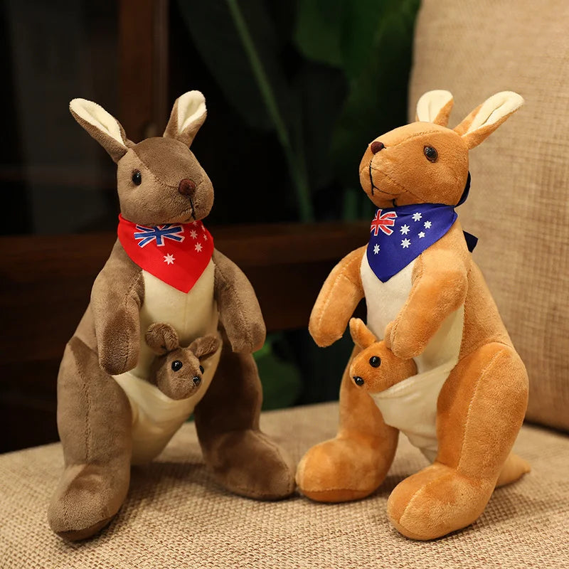 Lifelike Kangaroo Plush Toy | Mum & Baby Simulation Toy