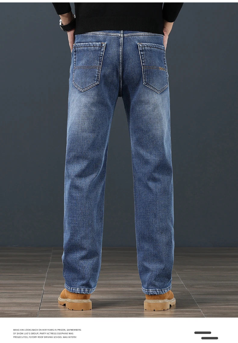 Winter Fleece Men's Jeans | Stylish Warm Denim for Cold Weather