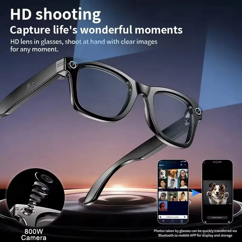 AI Smart Glasses with 8MP Camera & Bluetooth Features