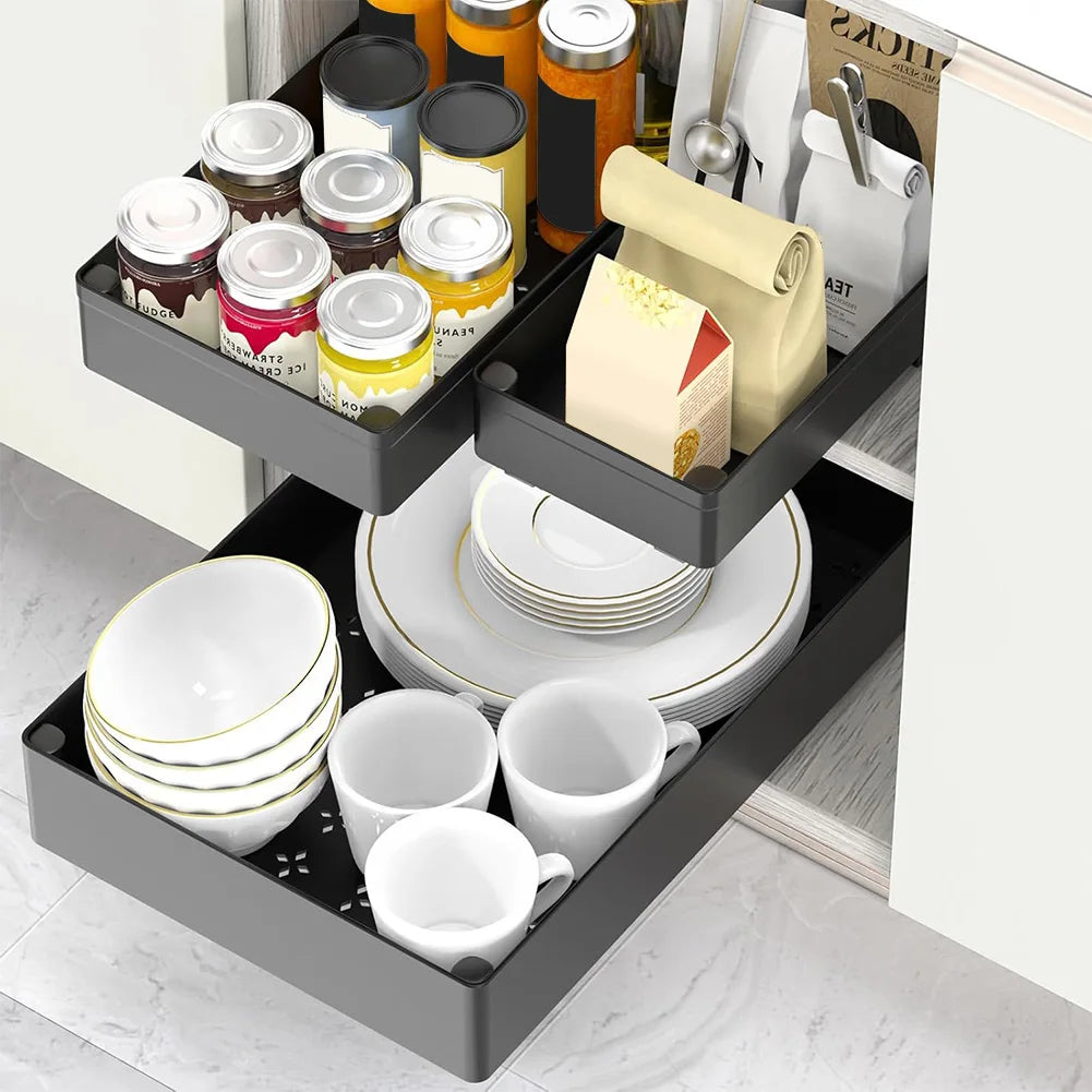 Pull Out Cabinet Organizer | Adjustable Slide Out Drawers