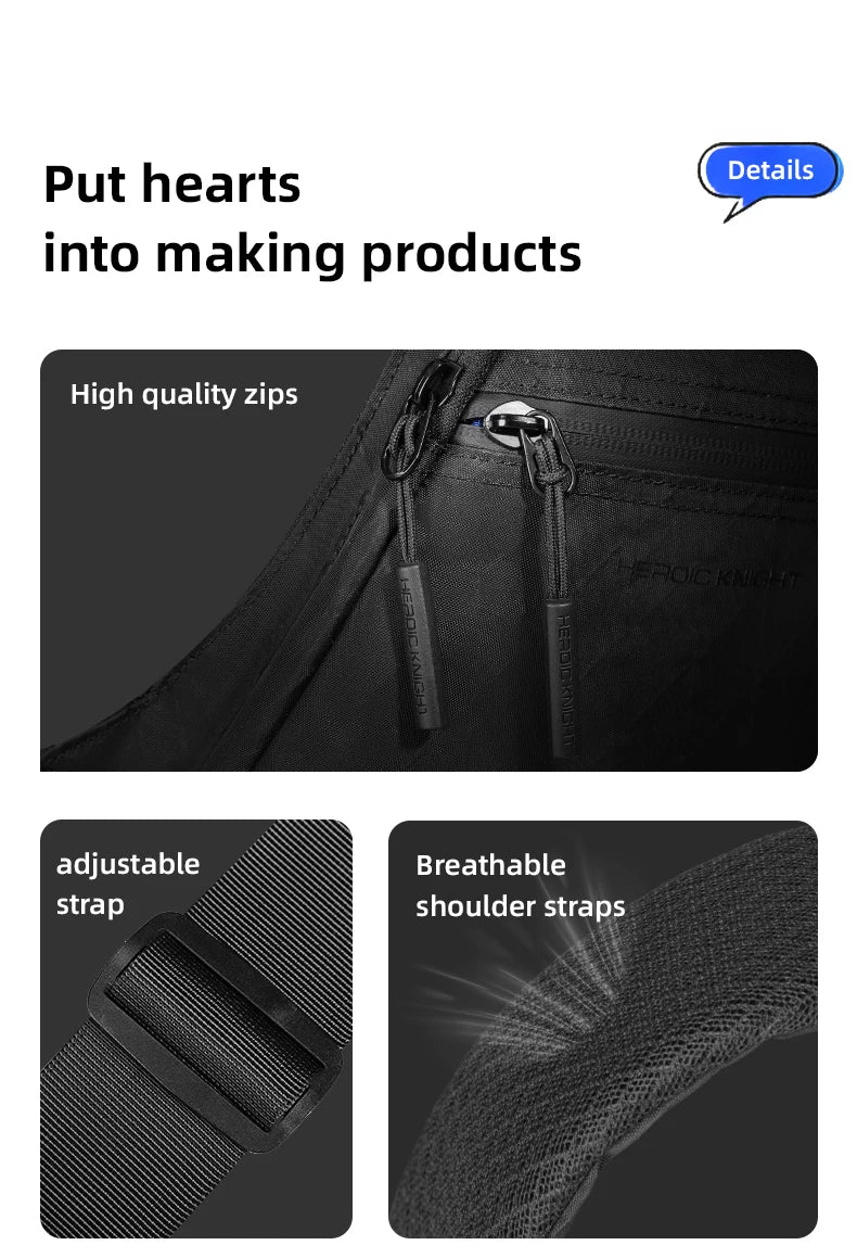 Durable Men's Sling Bag | Waterproof Crossbody & Waist Pack