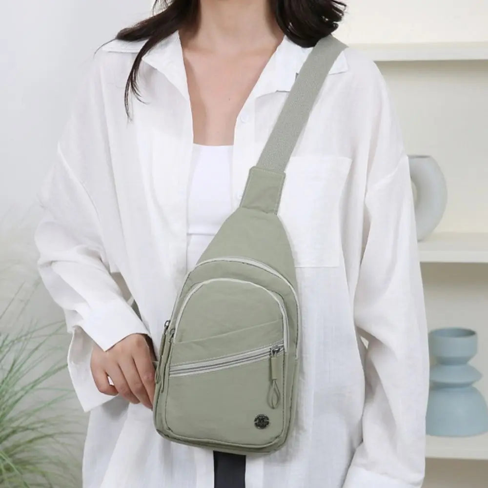 Spacious Waterproof Crossbody Bag | Lightweight Solid Color Messenger