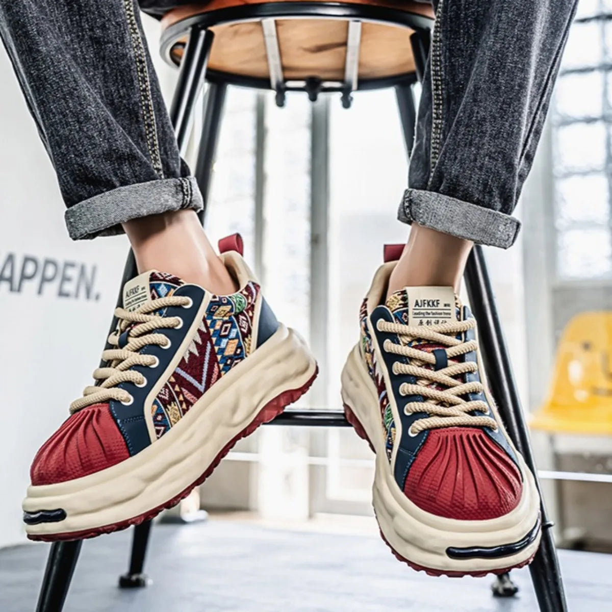 Men’s Casual Platform Sneakers | Breathable Height-Boost Shoes