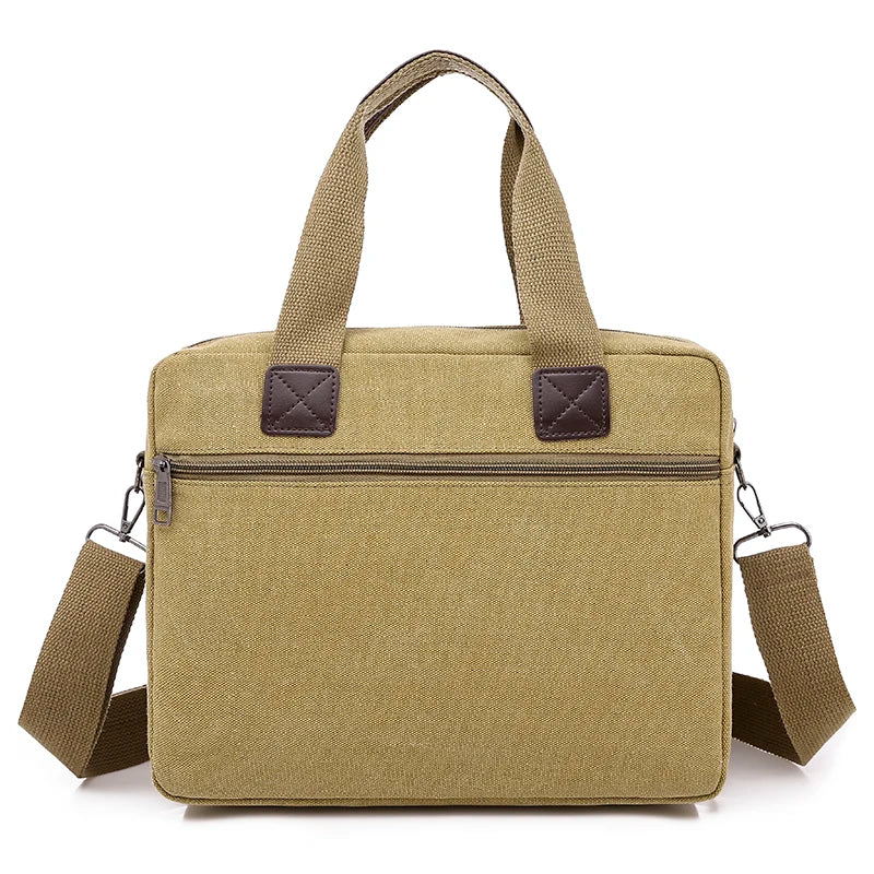 Canvas Men's Handbag Shoulder Bag Travel Large Capacity Multi-layer Crossbody Bag Student Travel Top-handle Bag Leisure Tote sac