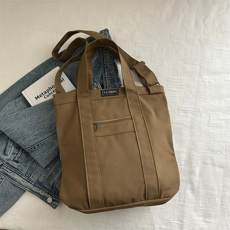Unisex Korean Retro Canvas Shoulder Bag | Stylish Crossbody Tote