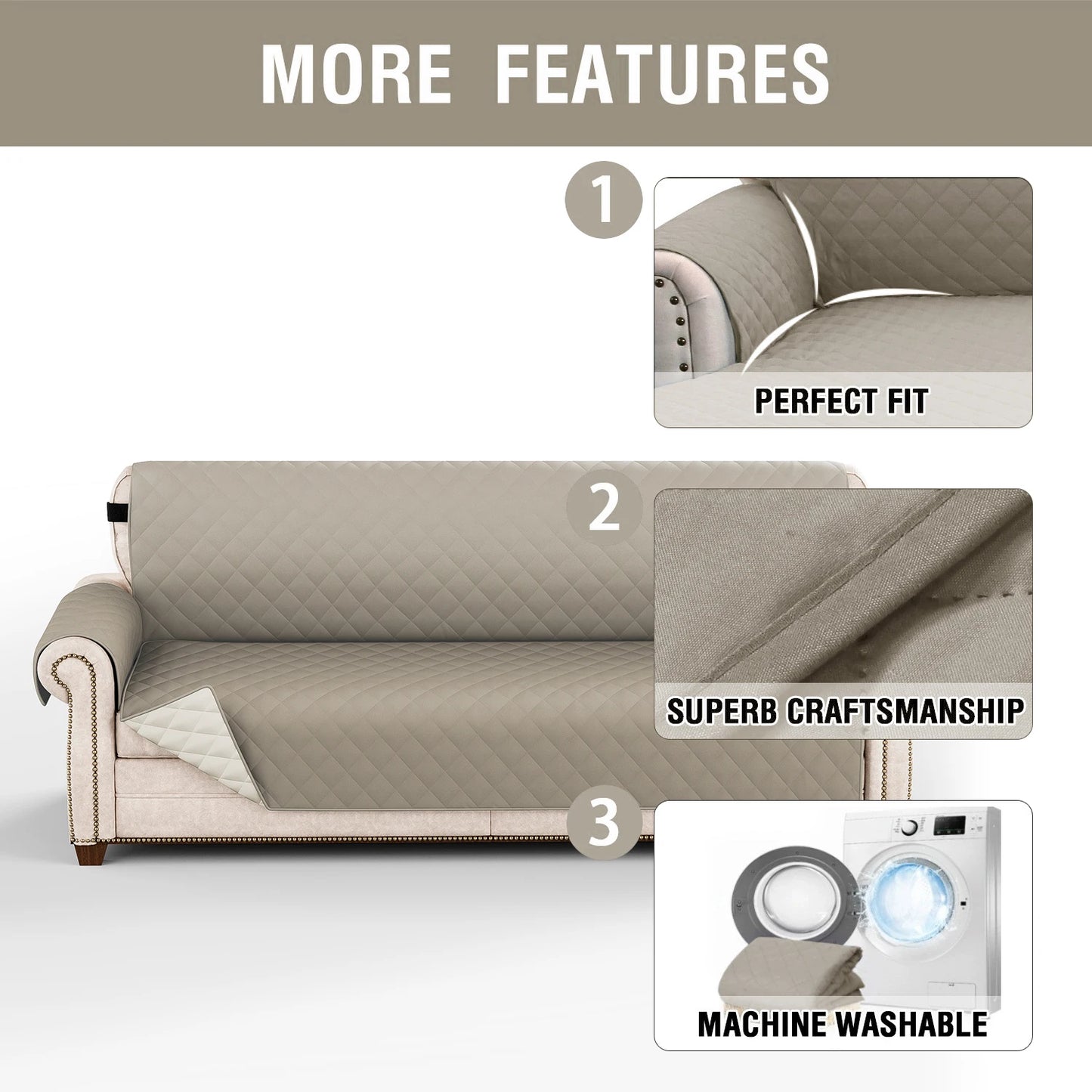 Waterproof Pet-Friendly Sofa Cover | Modern Diamond Pattern Slipcover