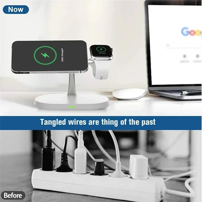 Magnetic 3-in-1 Wireless Charging Stand | Fast MagSafe Charger