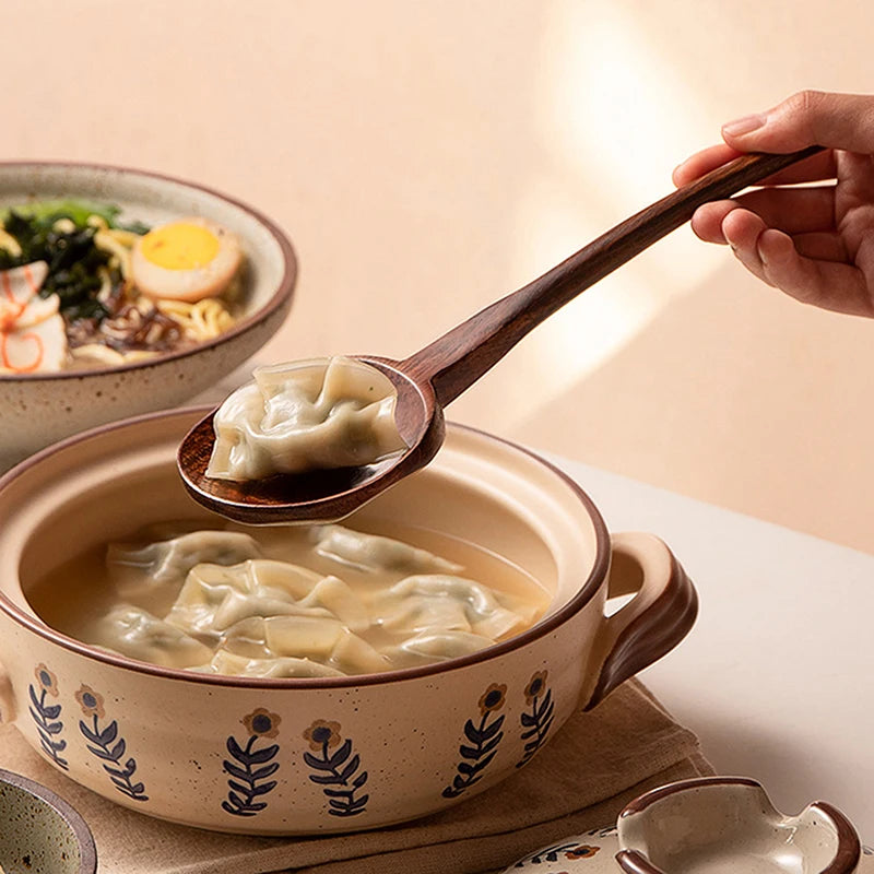 Long Handle Wooden Ramen Spoon | Ideal for Soups & Stews