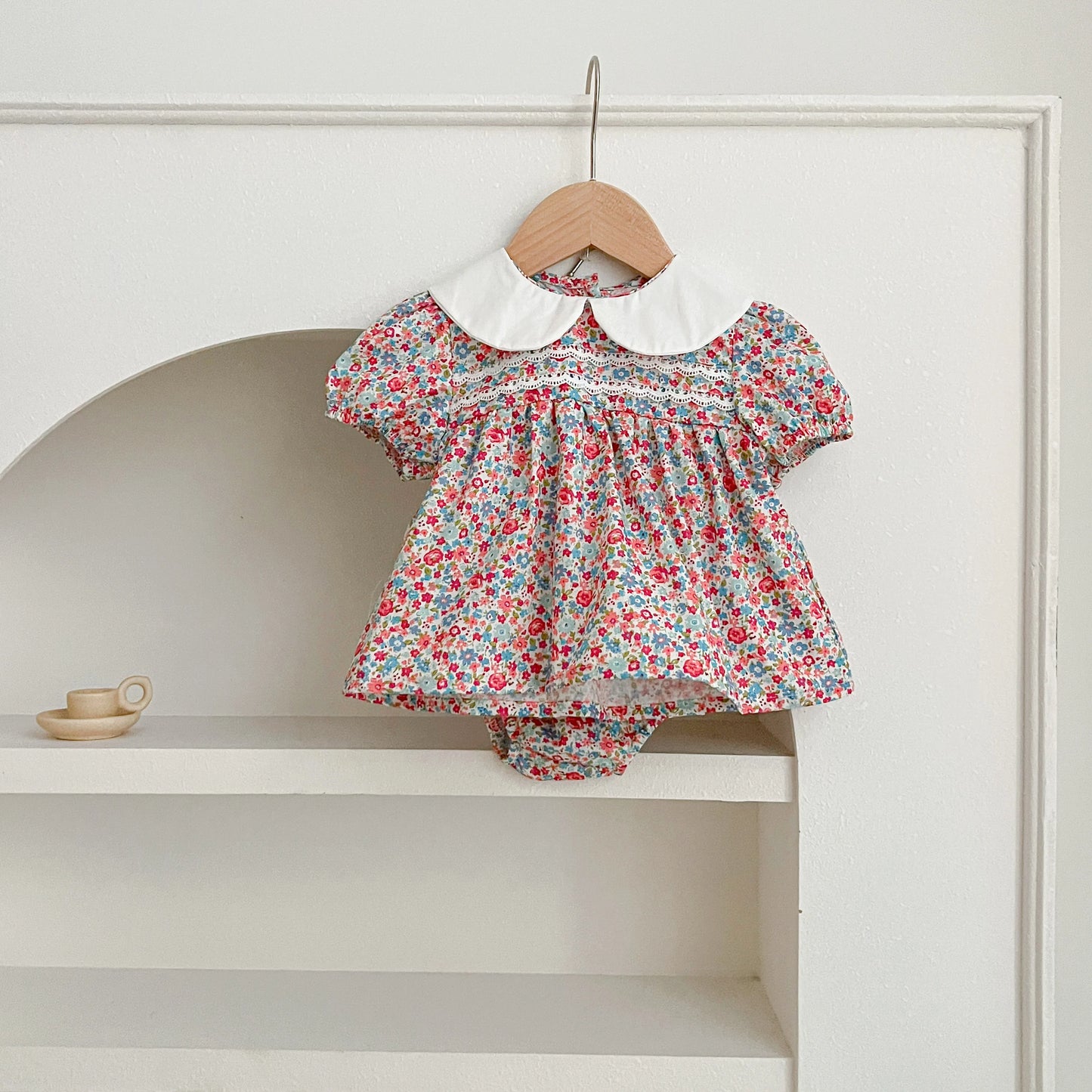 Summer Baby Girls Clothing Set | Floral Puff Sleeve Outfit