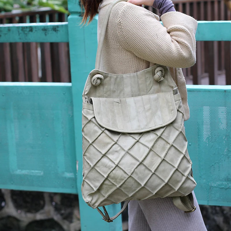Multifunctional Leather Backpack for Women | Large Capacity Travel Bag