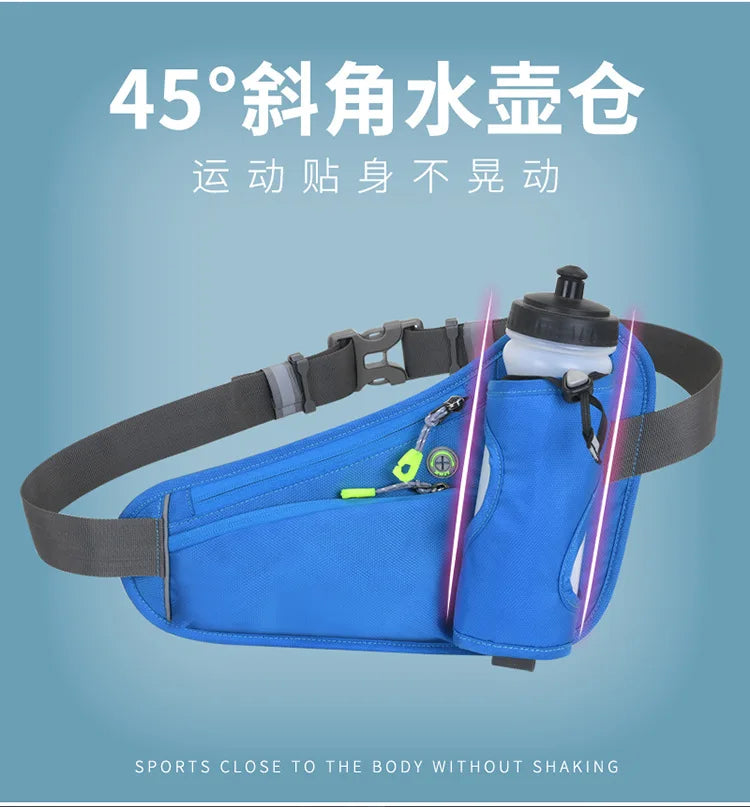 Waterproof Running Waist Bag with Water Bottle Holder for Outdoor
