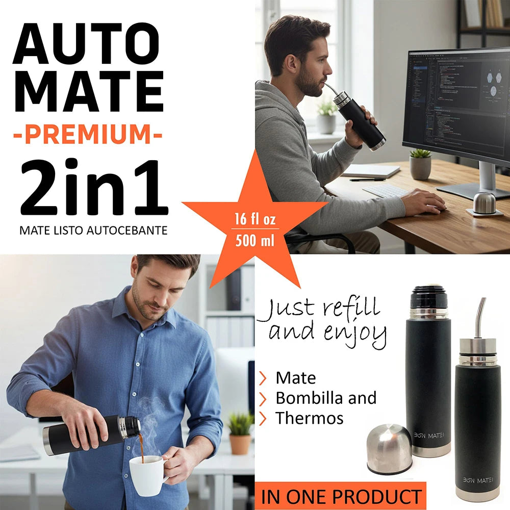 2-in-1 Thermal Mate Cup with Built-in Bombilla | Yerba Mate Thermos