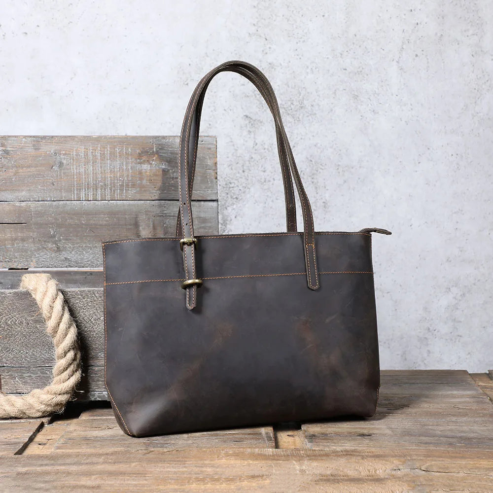 Vintage Genuine Leather Men's Tote & Briefcase | Stylish & Versatile