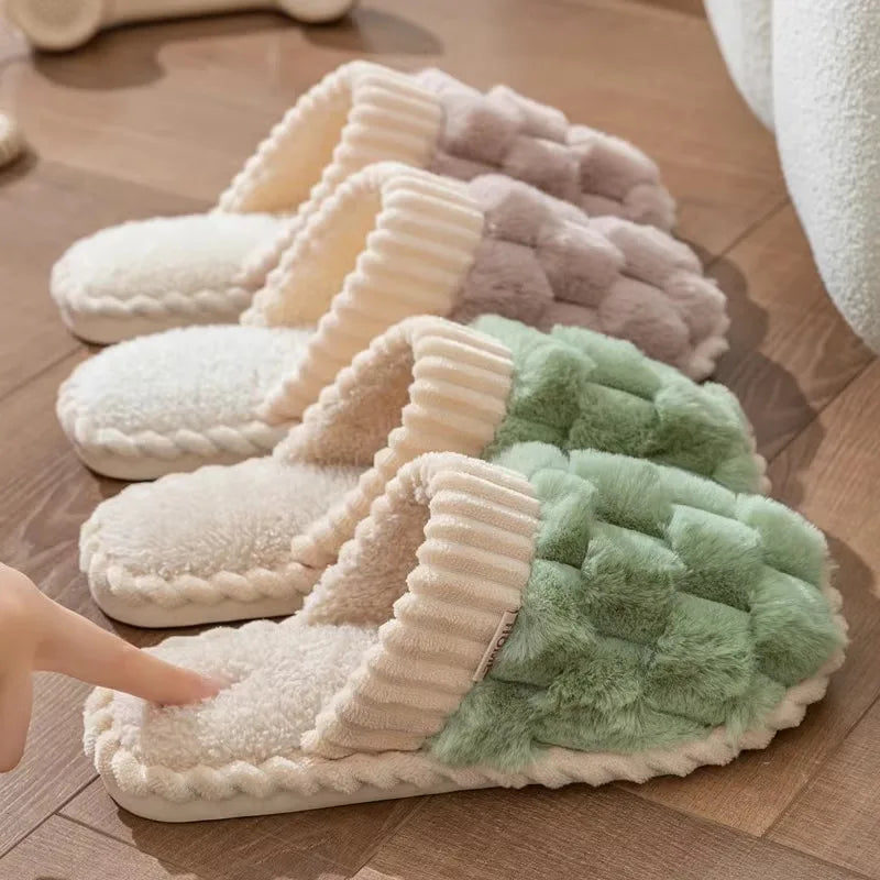 Cozy Warm Plush Cotton Slippers | Anti-Slip Indoor Footwear
